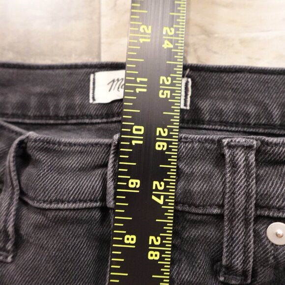 Madewell Mid-Rise Kick Out Jeans Women’s 27 Black Washed Stretch Denim 27” - Picture 5 of 12